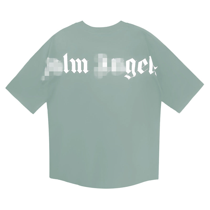 Palm Angle T Shirts Candy Color Puff Print Loose
