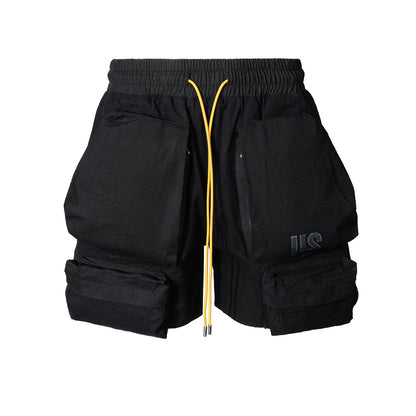 MIJKO Men Shorts 3D Pockets Drawstring Casual Shorts