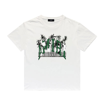 Amiri T Shirt Printed Casual Hip Hop round Neck Short Sleeve T-shirt