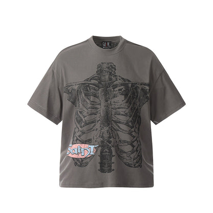 Unisex T-Shirts Saint Michael Bone Pattern Casual T-Shirts