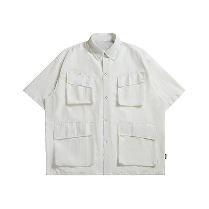 Men Shirts plus Size Loose Casual Jacket