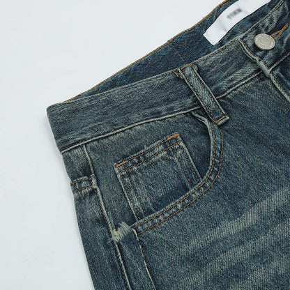 Men Jeans Retro Distressed Loose