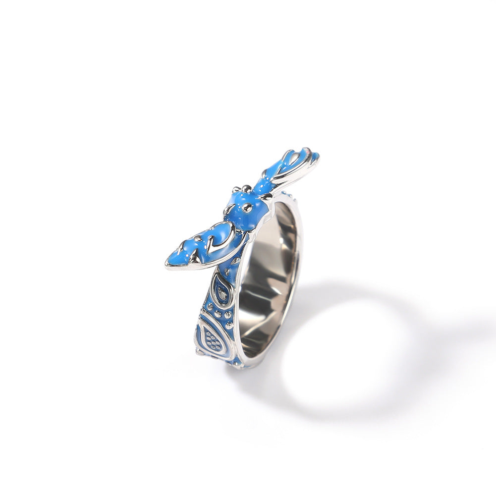 Rings Ring Copper Oil Dripping Cashew Flower Spectrum St. Valentine's