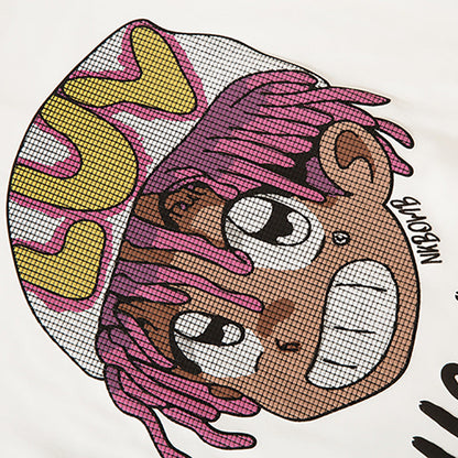 Men Long Sleeve T-shirt Cute Cartoon Anime Printed Loose