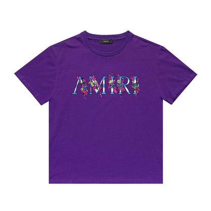 Amiri T Shirt Casual Hip Hop High Street round Neck Short Sleeve T-shirt