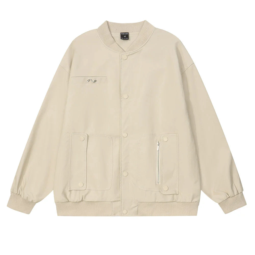 Men Jacket Coat Loose Leather Coat Jacket Men's Spring and Autumn Motorcycle Clothing Pilot PU Leather Jacket Baseball Uniform
