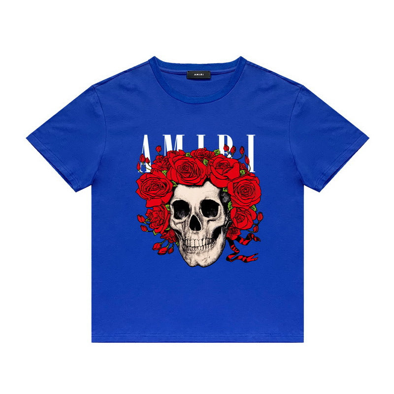 Amiri T Shirt Printed Casual Hip Hop round Neck Short Sleeve T-shirt