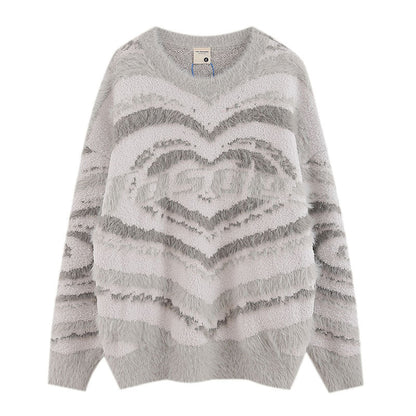 Women Sweater Japanese Fresh Sweet Wind Gradient Color Knitted Sweater