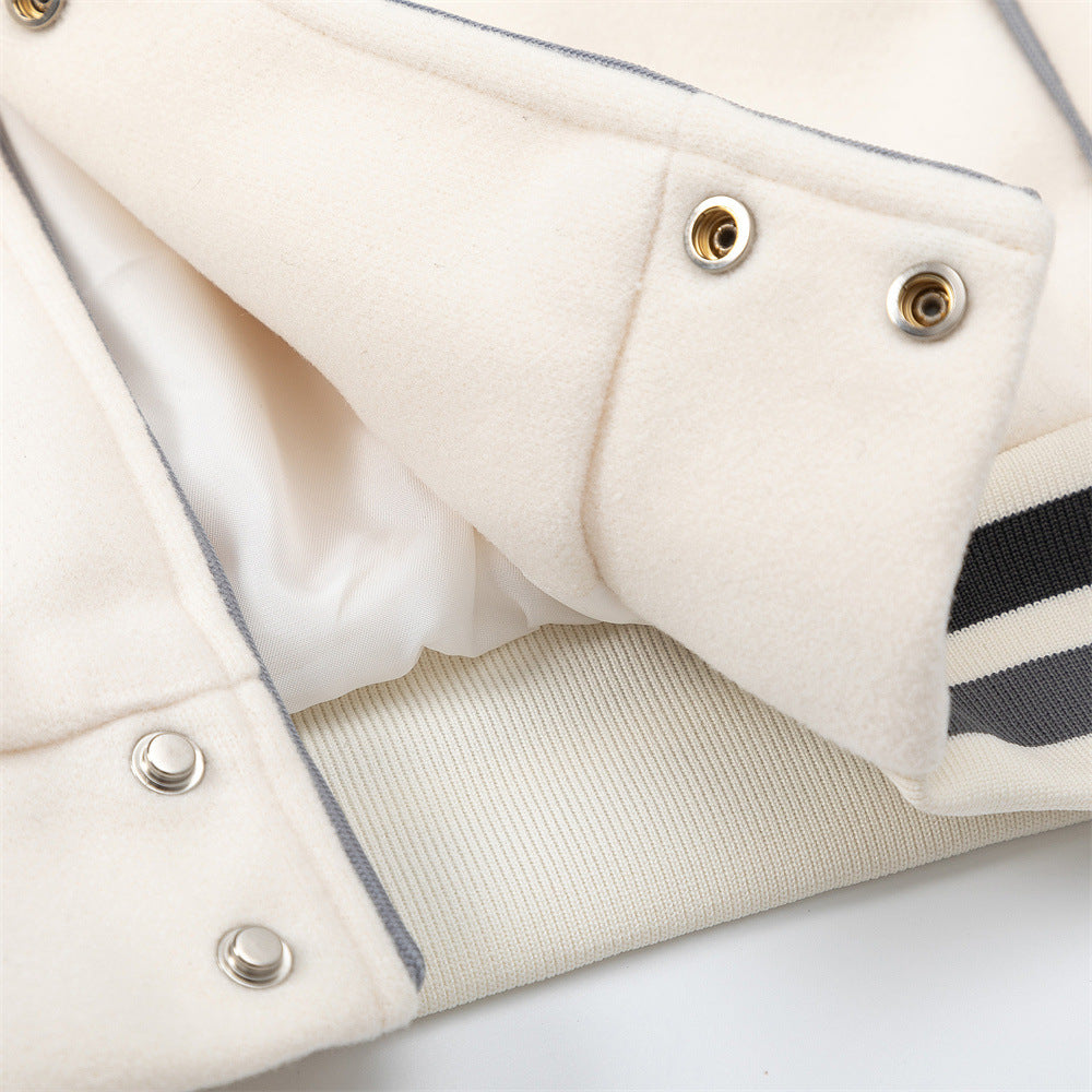Men Jacket Coat Baseball Uniform Men's Ins Embroidered Pu Stitching Jacket Jacket