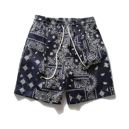 Men Shorts Retro American Style Hip Hop Shorts Loose Straight Sports Casual Shorts