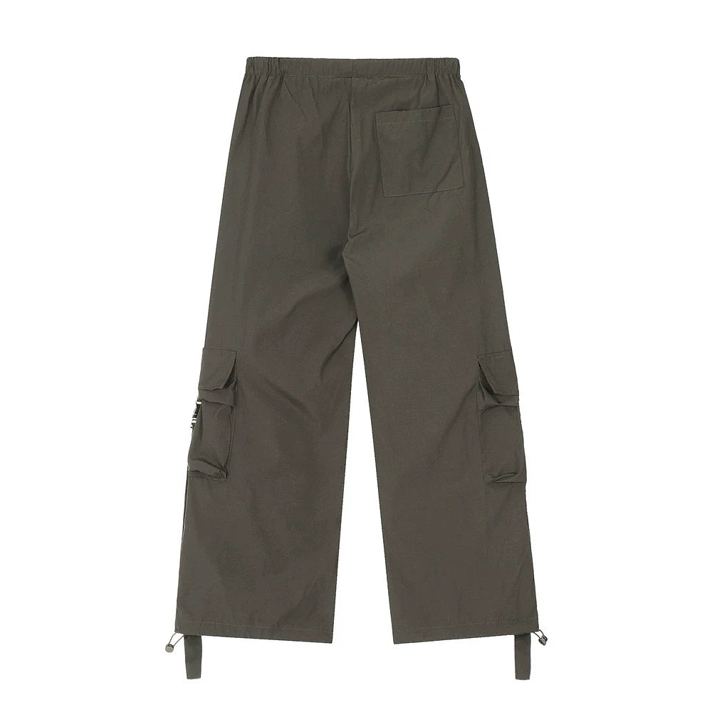 Men Sweatpants Spring/Summer Thin Workwear Trousers Men's Loose Casual Wide-Leg Pants Multi-Pocket Straight-Leg Pants