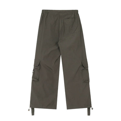 Men Sweatpants Spring/Summer Thin Workwear Trousers Men's Loose Casual Wide-Leg Pants Multi-Pocket Straight-Leg Pants