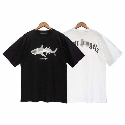 Palm Angle T Shirts Shark Print Loose