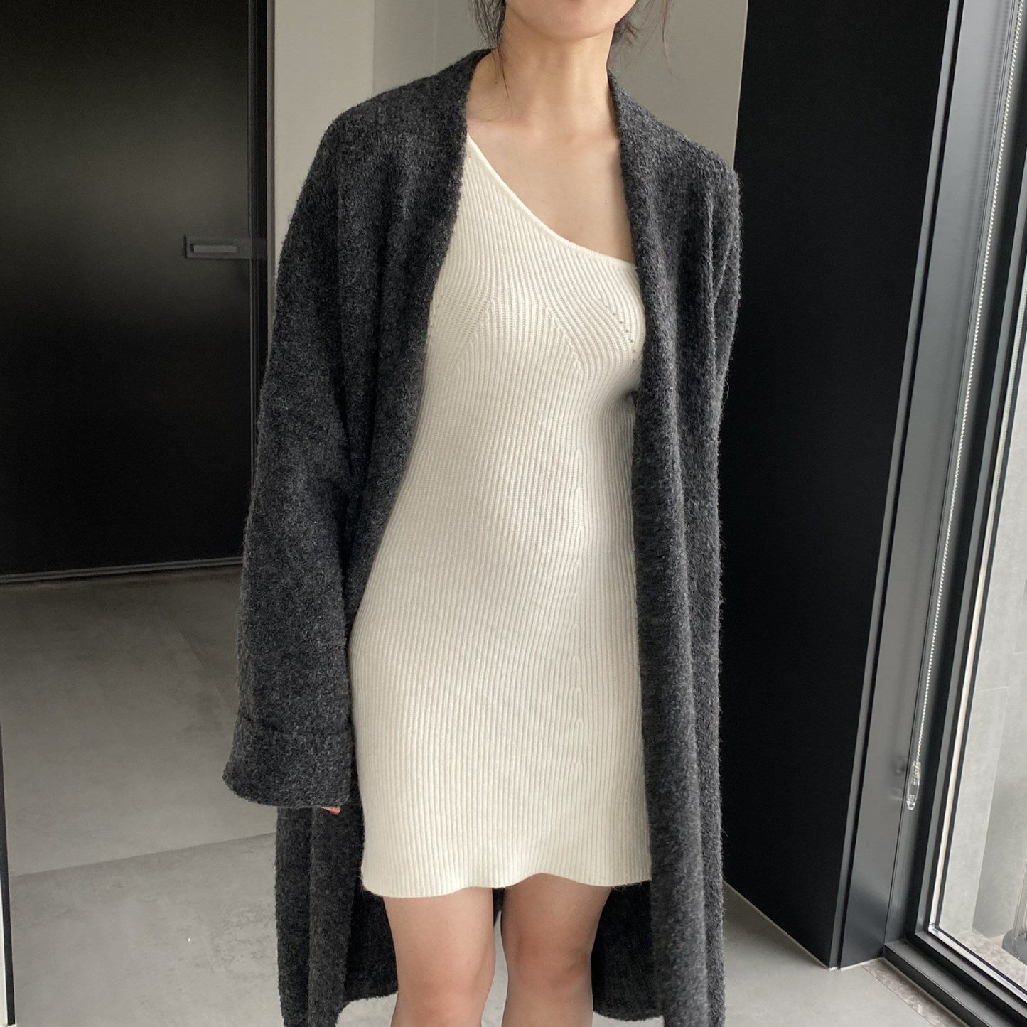 Women Cardigan Sweater Autumn and Winter Woolen Coat Baggy Coat Long Sleeve Jacket K331