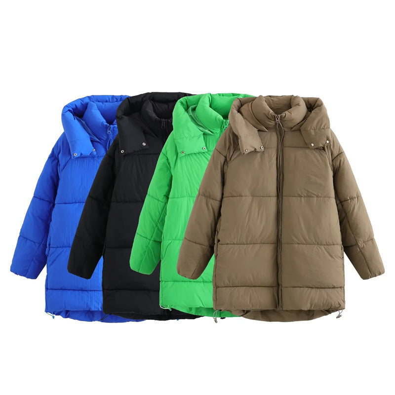 Women Cotton Coat Warm and Loose Fashion Casual Hooded Coat