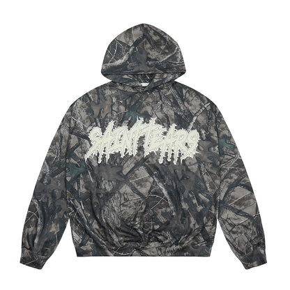 Unisex Hoodies Saint Michael Fashion Tree Pattern Camouflage Loose Sweater