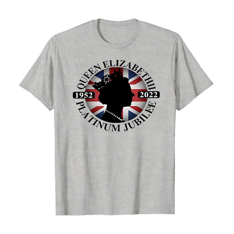 Inspired by Queen's Platinum Jubilee 2022 Elizabeth 70 Years T-shirt Queen Printed Crew Neck Top Short Sleeve T-shirt