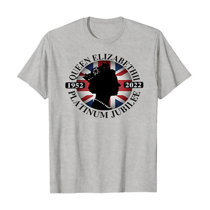 Inspired by Queen's Platinum Jubilee 2022 Elizabeth 70 Years T-shirt Queen Printed Crew Neck Top Short Sleeve T-shirt