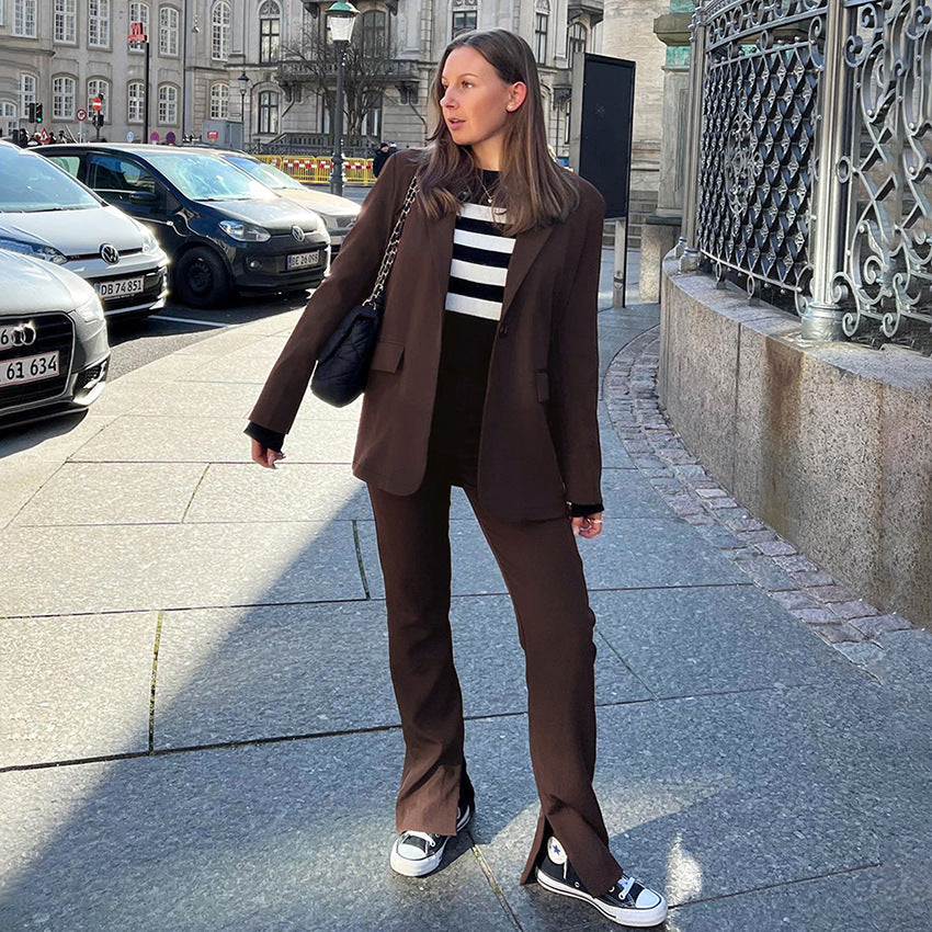 Women Trench Coat Suit Jacket Autumn and Winter Long Sleeve
