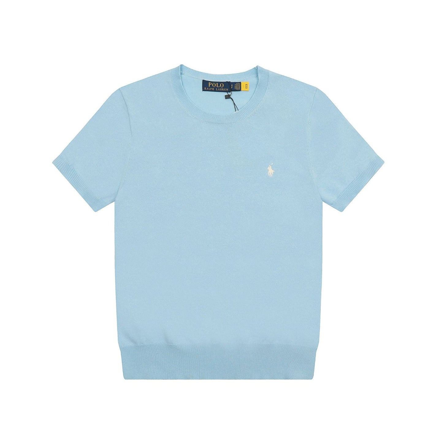 Ralph Lauren Knitted sweaters Ralph Lauren Knitted Short Sleeved Shirt RLl Pony Standard Knitted Twist Embroidered Short Sleeve Top T-Shirt