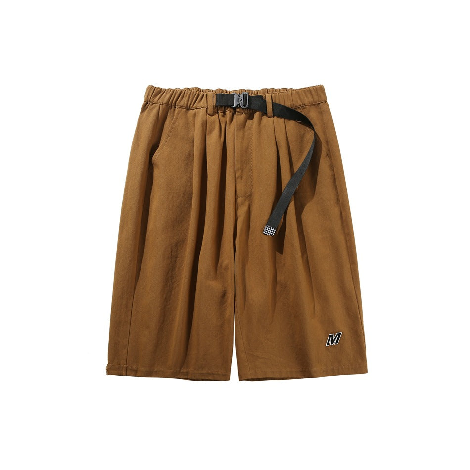 Unisex Shorts Thin Workwear Cropped Pants Loose Casual