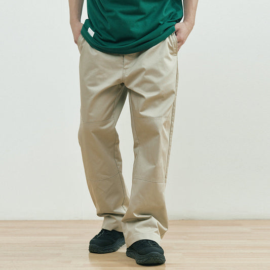 Men Sweatpants Simple Solid Color Straight Cargo Pants Loose Wide Leg Casual Trousers