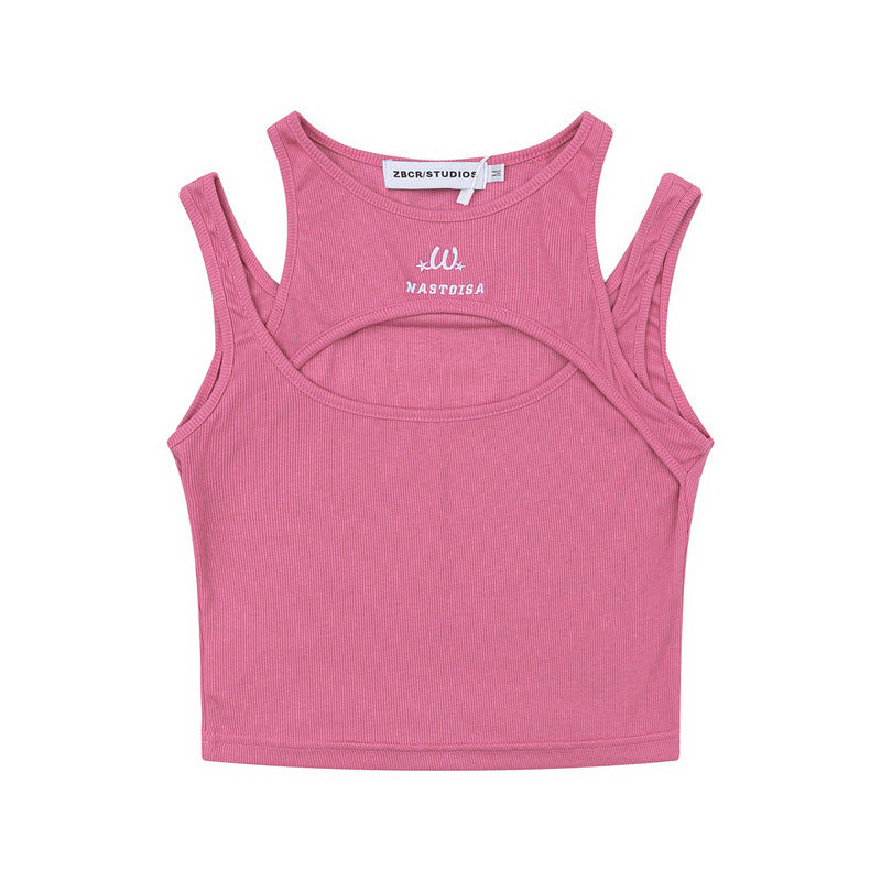 Women Vest Ty2g Vintage Slim-Fitting Suspenders Vest