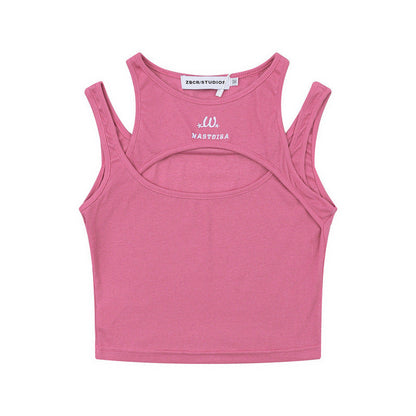 Women Vest Ty2g Vintage Slim-Fitting Suspenders Vest