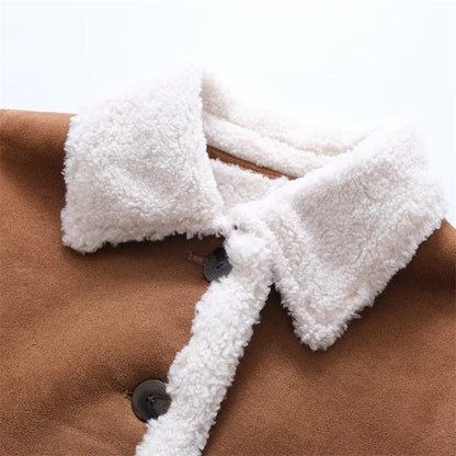Women Cotton Coat Casual Loose Lamb Wool Fleece-lined