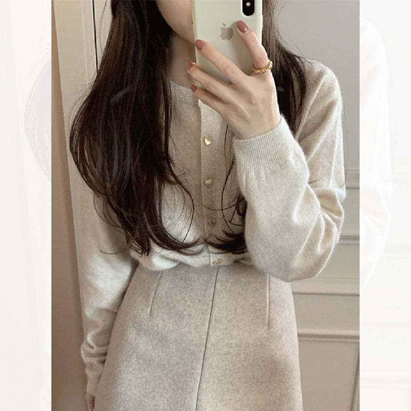 Women Knitted Cardigan Autumn and Winter Loose Casual Knitted Cardigan Jacket