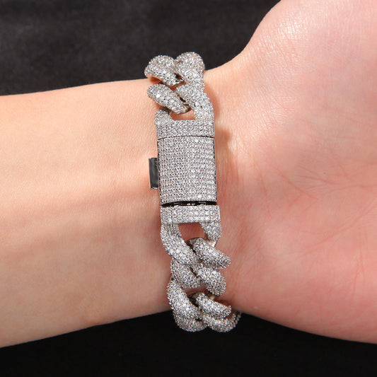 Bracelet Full Diamond Cuban Bracelet Fashion Zircon Bracelet St. Valentine's Spectrum