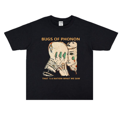 Rock Star T Shirt Rock Vocal Worm Band Rock Print Cotton T-shirt Short Sleeve round Neck