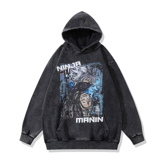 Men Hoodie Two-Dimensional Animation Printed Casual Hooded Sweater Couple Hoodie