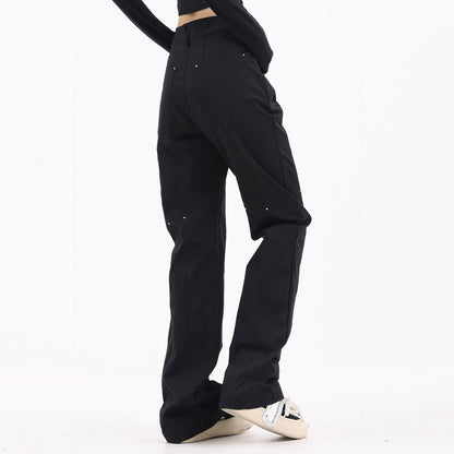 Men Sweatpants Straight-Leg Trousers Men's Stitching Loose Casual Pants