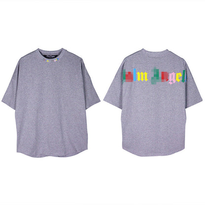 Palm Angle T Shirts Colorful Foam Logo Printing