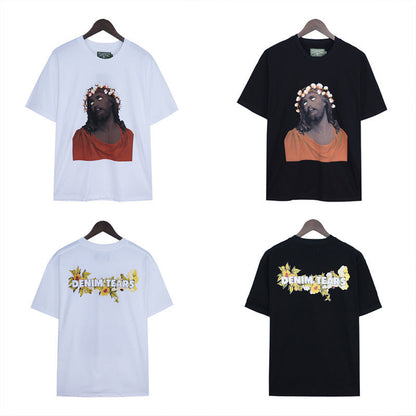 Denim Tears T Shirts Kapok Vintage Portrait Short Sleeve T-shirt