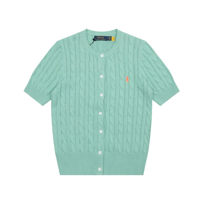 Ralph Lauren Knitted sweaters Ralph Lauren Knitted Short Sleeved Shirt RL Ralph Pony Standard POLO Short Sleeve Knitted Sweater Cardigan T-Shirt
