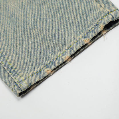 Men Jeans Worn out Casual Straight-Leg