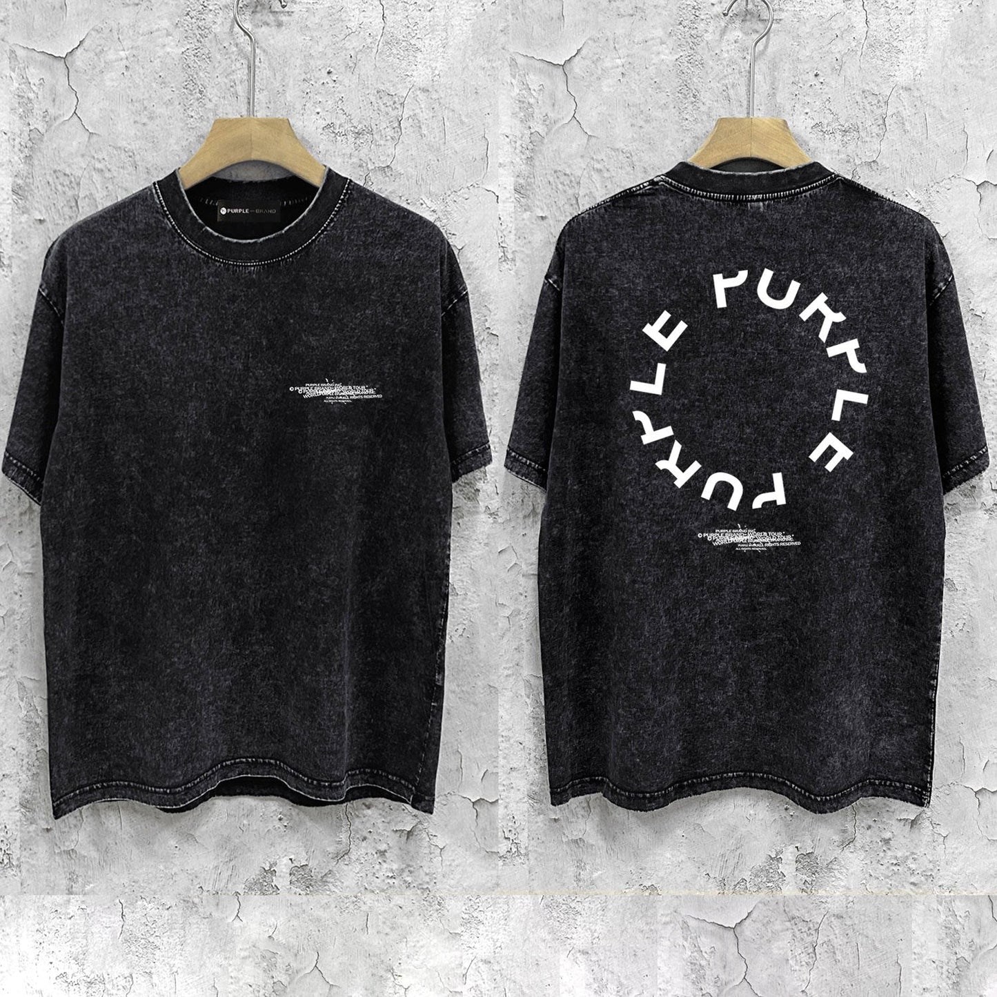 Purple Brand Distressed T Shirts Short Sleeve