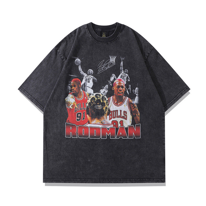 Men's T-Shirt Vintage Washed Short-Sleeved T-shirt