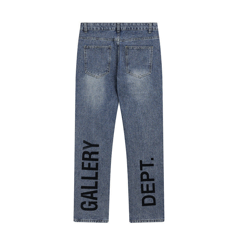 Gallery Dept Pant Printed Straight-Leg Denim Trousers for Men and Women