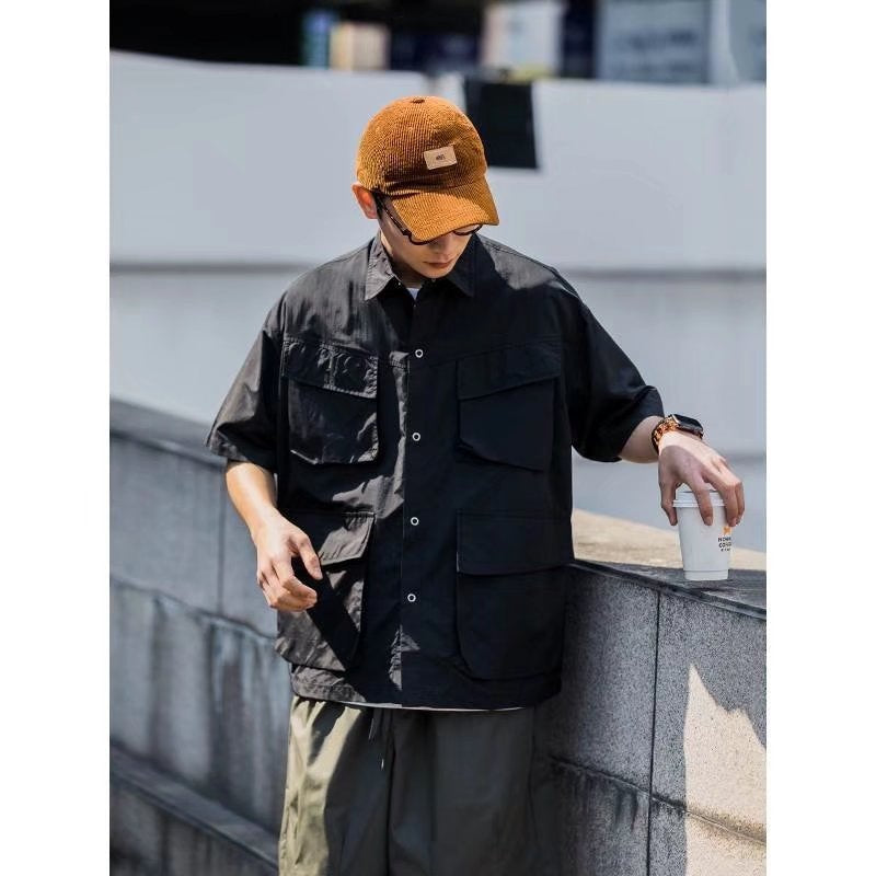 Men Shirts plus Size Loose Casual Jacket
