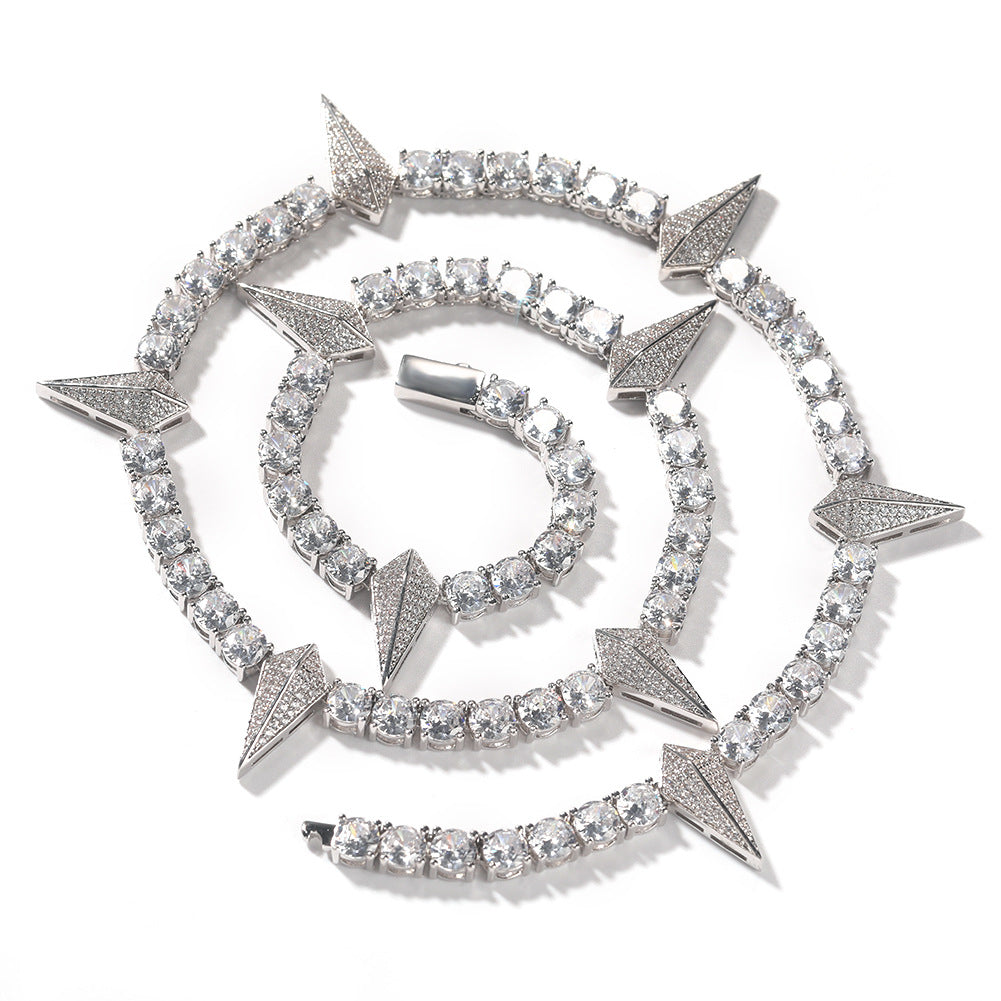 Jewelry Hip Hop Rap Panther Necklace Zircon Spectrum Night light