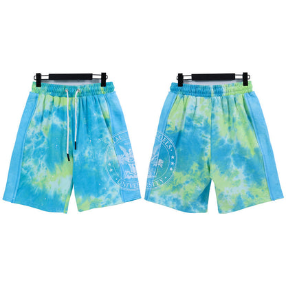 Palm Angle T Shirts Splash-Ink Tie-Dye Sports Beach Pants