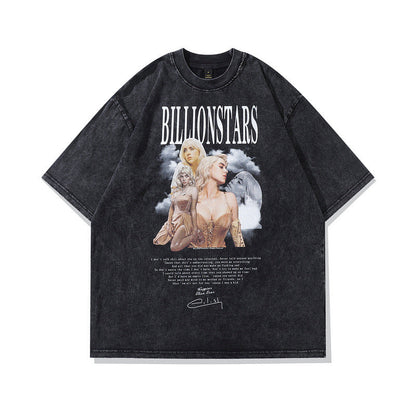 Men's T-Shirt Short-Sleeved T-shirt Men's Retro Loose