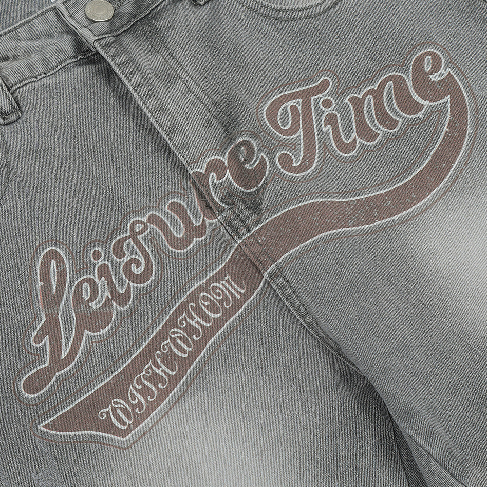 Men Jeans Loose Casual Distressed Burrs