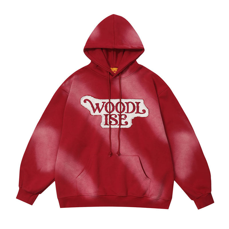 Men Hoodie Vintage Patch Letter Hooded Sweater Women's Loose Couple Autumn Hoodie