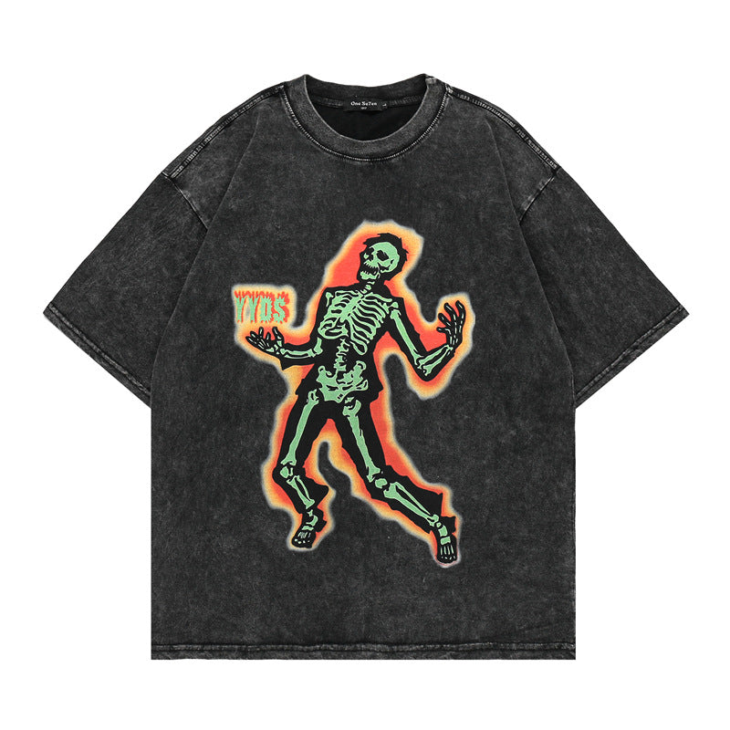Men's T-Shirt Printed Short-Sleeved T-shirt Men's and Women's Casual Loose
