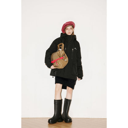 Unisex Coat Men and Women Loose Hooded Jacket Winter