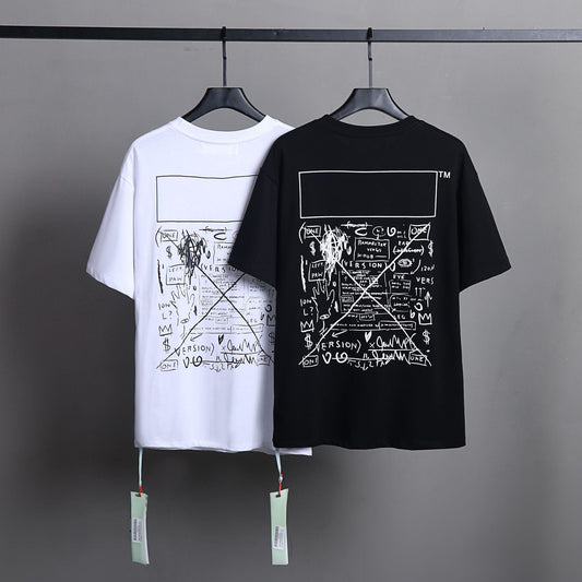 Ow T Shirts Dark Graffiti Letter Printing